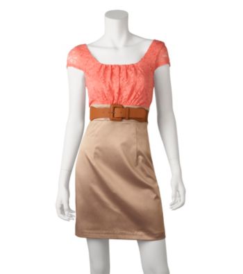 A. Byer Juniors' Belted Lace Dress