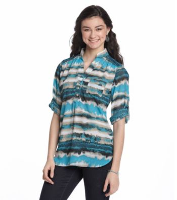 Sequin Hearts® Juniors' Dip Dye Stripe Shirt