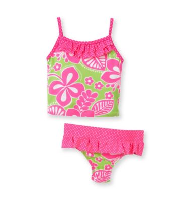 Carter's® Girls' 2T-6X Neon Pink/Green Floral Tankini