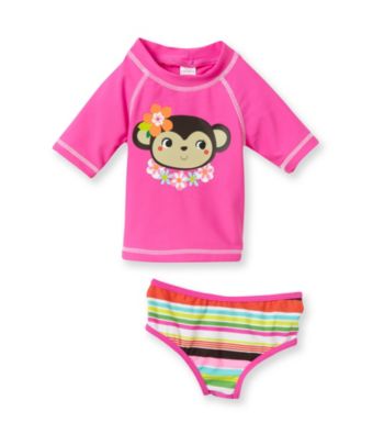 Carter's® Baby Girls' Pink 2-pc. Monkey Rashguard Swim Set