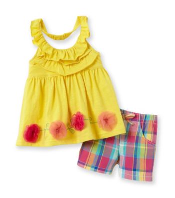 Nannette® Baby Girls' Yellow Halter and Shorts Set