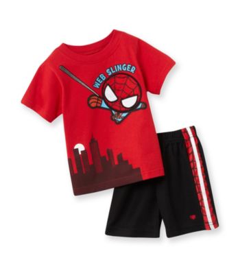 Nannette® Baby Boys' Red 2-pc. Spiderman Tee And Shorts Set