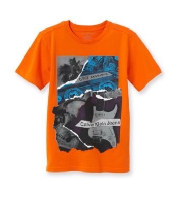 Calvin Klein Jeans® Boys' 8-20 Orange Short Sleeve Music Tee