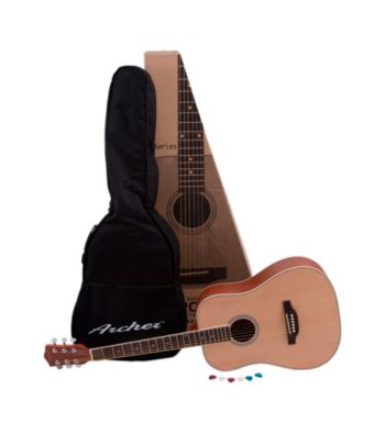 Archer AD10 Natural 6-String Acoustic Guitar Pack with Gig Bag & Picks