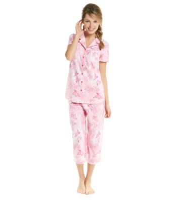 KN Karen Neuburger Knit Girlfriend Capri Pajama Set - Rose Novelty