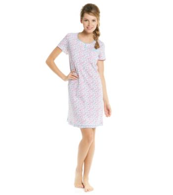 KN Karen Neuburger Pink/Teal Knit Henley Sleepshirt - Pink Ditsy