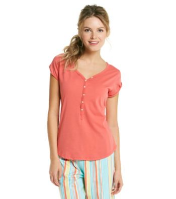 Jockey® Knit Short Sleeve Henley Top - Tangerine
