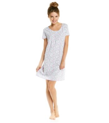 KN Karen Neuburger Knit Pullover Sleepshirt - Purple Ditsy