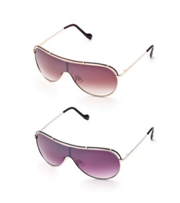 Jessica Simpson Metal Shield Epoxy Colored Brow Bar Sunglasses