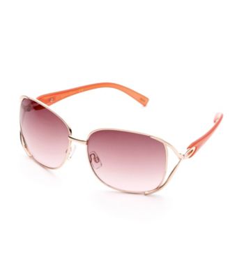 Jessica Simpson Rose Goldtone Square Metal Vent Glam Sunglasses