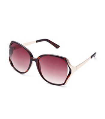 Jessica Simpson Tortoise Oversize Plastic Glam Vent Lens Sunglasses
