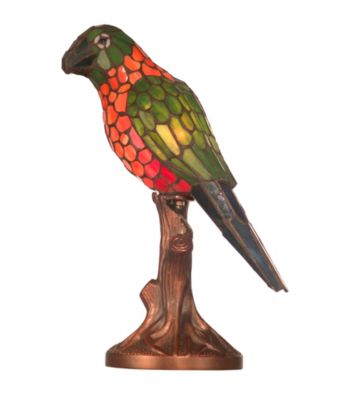 Dale Tiffany Orange And Yellow Parrot Accent Desk Lamp