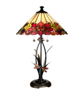 Dale Tiffany Floral Dragonfly 2-Light Table Lamp