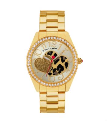 Betsey Johnson® Leopard Heart Dial Watch