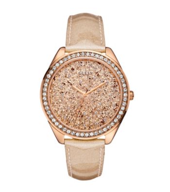 Guess Rose Goldtone Extra Dazzling Sporty Style Watch