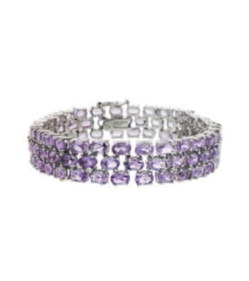 Designs by FMC Amethyst Gemstone Three Row Bracelet - 21 ct. t.w.