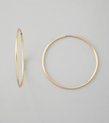 Guess Polished Goldtone Large Hoop Earrings