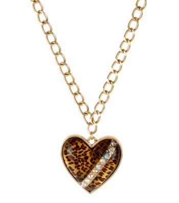 Betsey Johnson® Leopard Heart Pendant Necklace