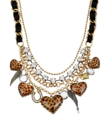 Betsey Johnson® Leopard Heart Frontal Necklace