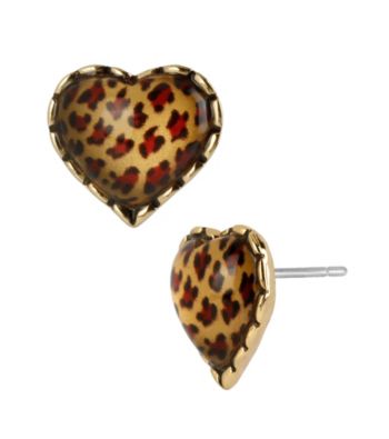 Betsey Johnson® Leopard Heart Stud Earrings