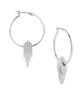 Kenneth Cole® Shiny Silvertone Disc Hoop Earrings
