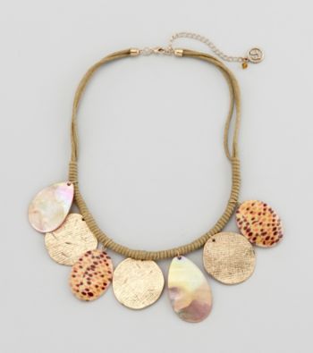 Erica Lyons® Brown Multi Sahara Disks Front Short Necklace