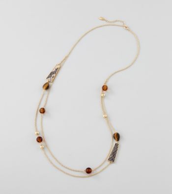 Guess Goldtone Two Row Necklace