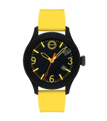 ESQ Movado® One™ Yellow/Black Silicone Wrapped Stainless Steel Watch