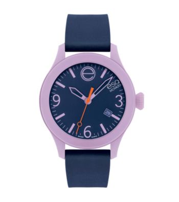 ESQ Movado® One™ Navy Blue/Lilac Silicone Wrapped Stainless Steel Watch
