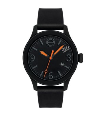 ESQ Movado® One™ Black Silicone Wrapped Stainless Steel Watch