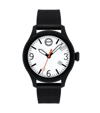 ESQ Movado® One™ Black Silicone Wrapped Stainless Steel Watch