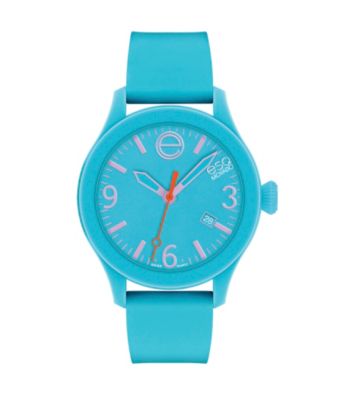 ESQ Movado® One™ Turquoise Silicone Wrapped Stainless Steel Watch