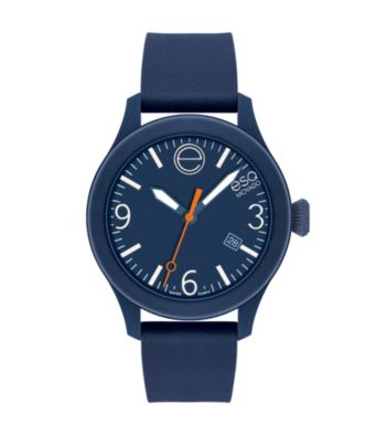 ESQ Movado® One™ Navy Silicone Wrapped Stainless Steel Watch