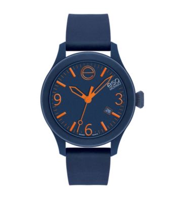 ESQ Movado® One™ Navy Silicone Wrapped Stainless Steel Watch
