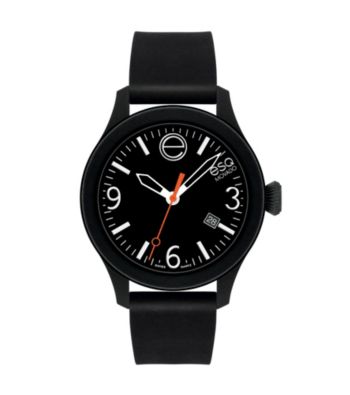 ESQ Movado® One™ Black Silicone Wrapped Stainless Steel Watch