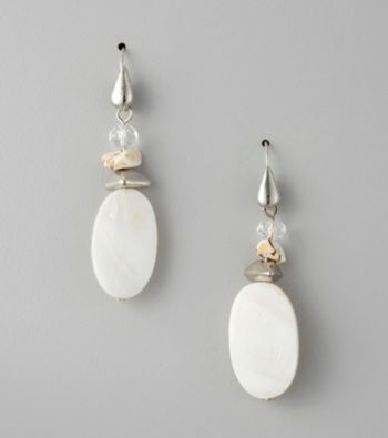 Laura Ashley® Neutral/Silvertone Drop Earrings