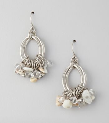 Laura Ashley® Neutral/Silvertone Shaky Drop Earrings