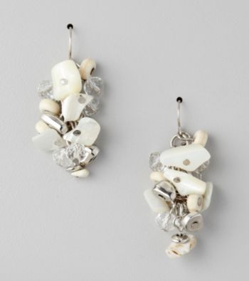 Laura Ashley® Neutral/Silvertone Cluster Earrings