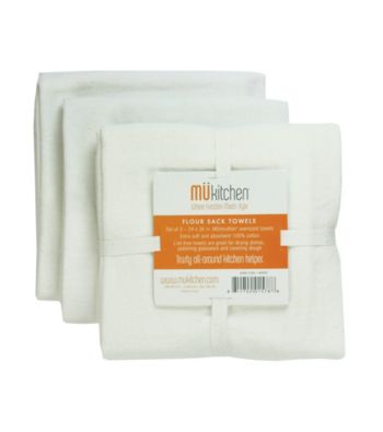 Mükitchen White Flour Sack 3-pk. Towel Set