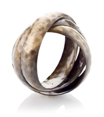 LivingQuarters Hammered Bands Napkin Ring
