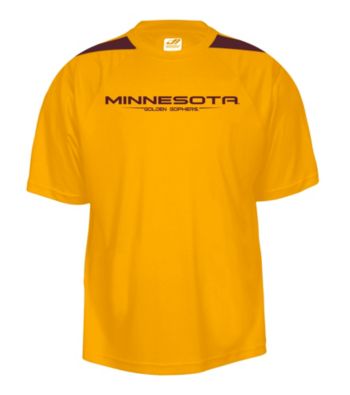 J. America® Men's Gold University of Minnesota Mesh Performance Tee with Sleeve Panels