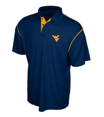 J. America® Men's Navy West Virginia Constrast Stitch Performance Polo