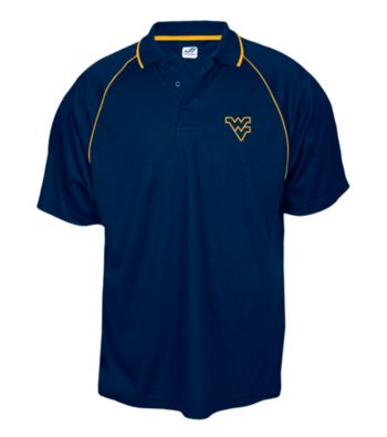 J. America® Men's Navy West Virginia Contrast Mesh Performance Polo