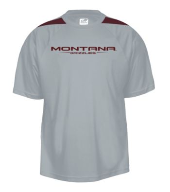 J. America® Men's Graphite University of Montana Mesh Performance Tee with Sleeve Panels
