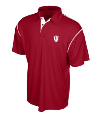 J. America® Men's Cardinal Indiana University Contrast Stitch Performance Polo