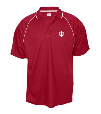 J. America® Men's Cardinal Indiana University Contrast Mesh Performance Polo