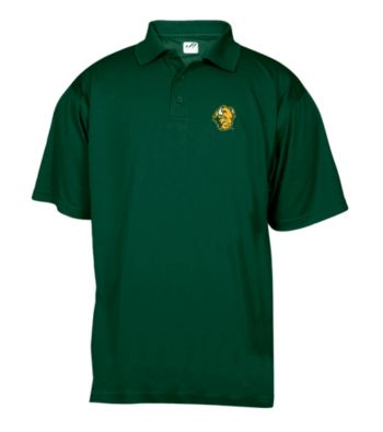 J. America® Men's Forest Green North Dakota State University Solid Mesh Performance Polo