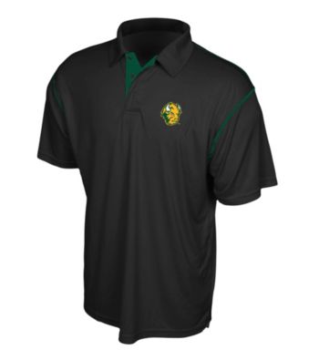 J. America® Men's Black North Dakota State University Contrast Stitch Performance Polo