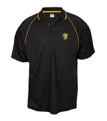 J. America® Men's Black North Dakota State University Mesh Contrast Performance Polo