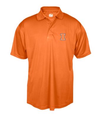 J. America® Men's Orange University of Illinois Solid Performance Polo